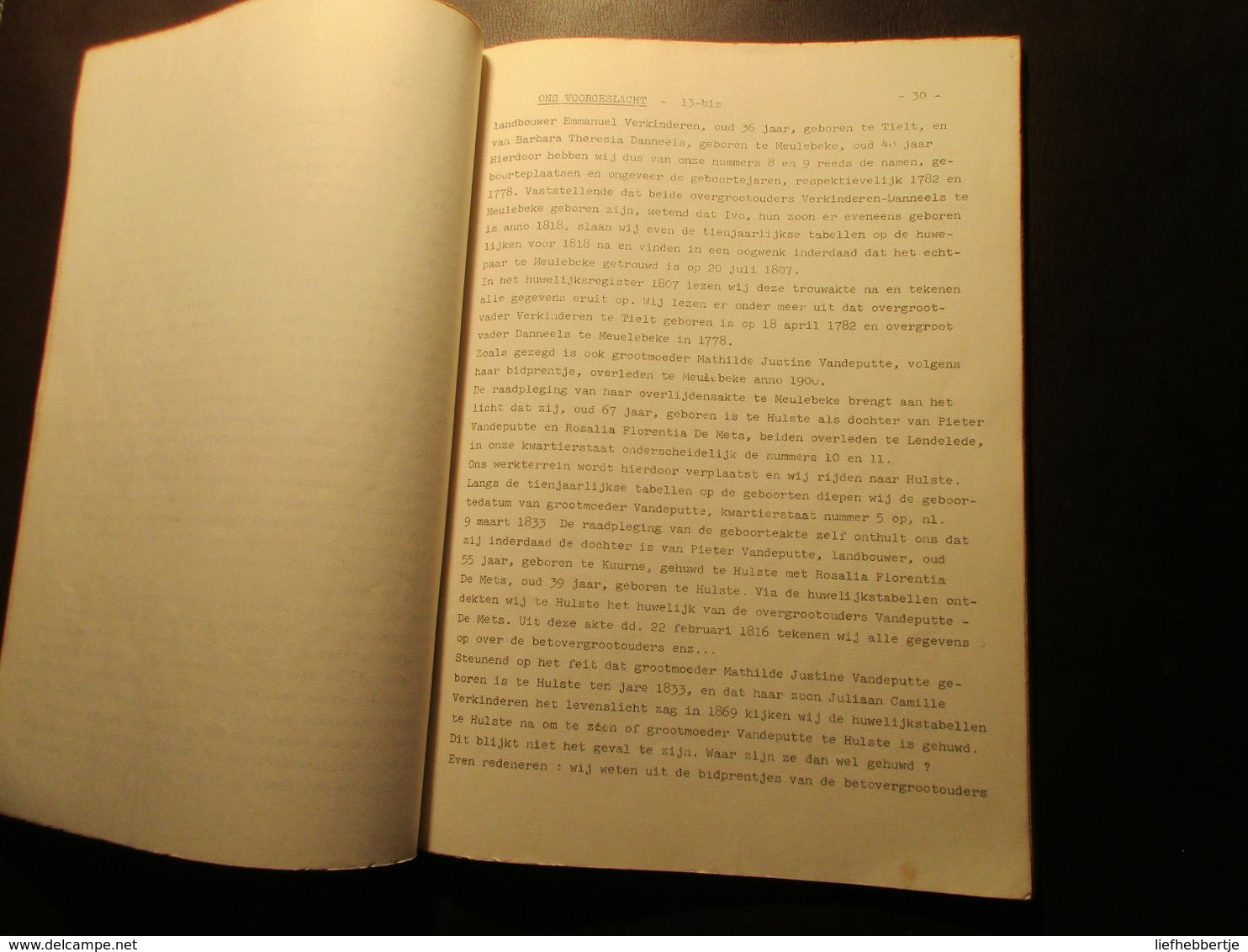 Ons Voorgeslacht - 30 Lezingen Over Familiekundige Opzoekingen - Door Michiel Mispelon - 1973 - Histoire