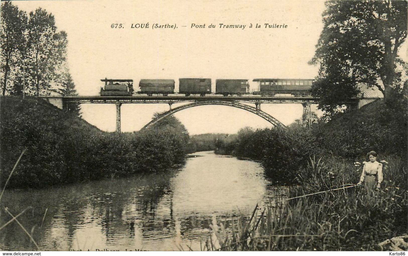 Loué * Pont Du Tramway Tram à La Tuilerie * Pêche à La Ligne - Loue
