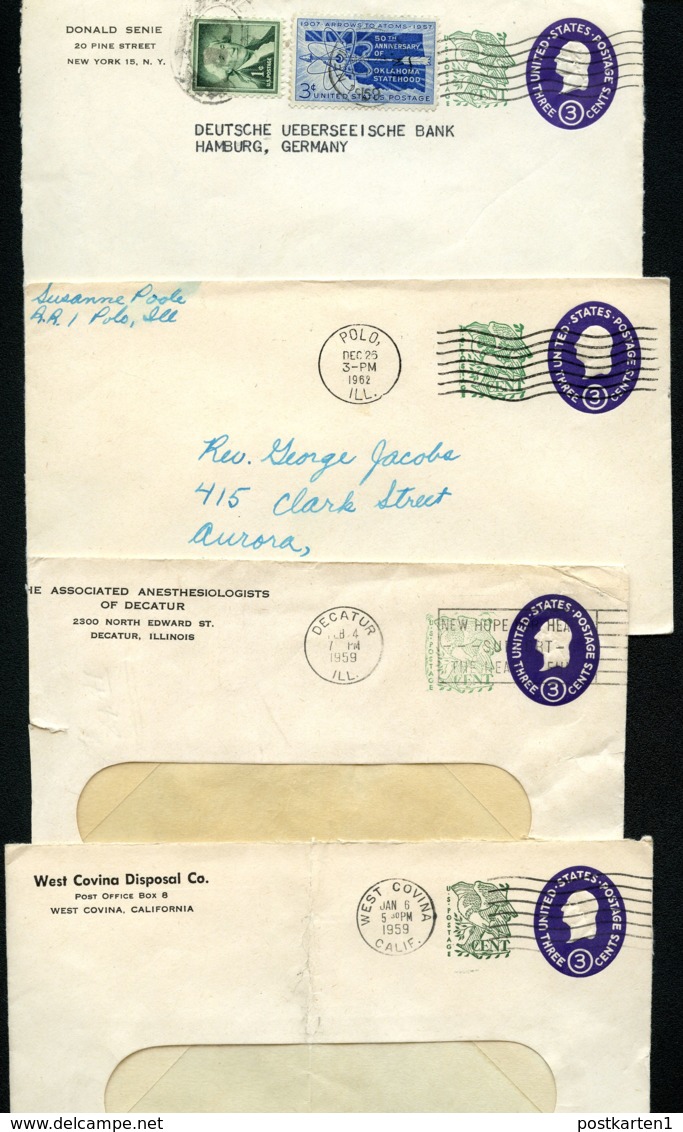 U540-b-c 4 PSE Surcharged Covers Used 1959-62 - 1941-60