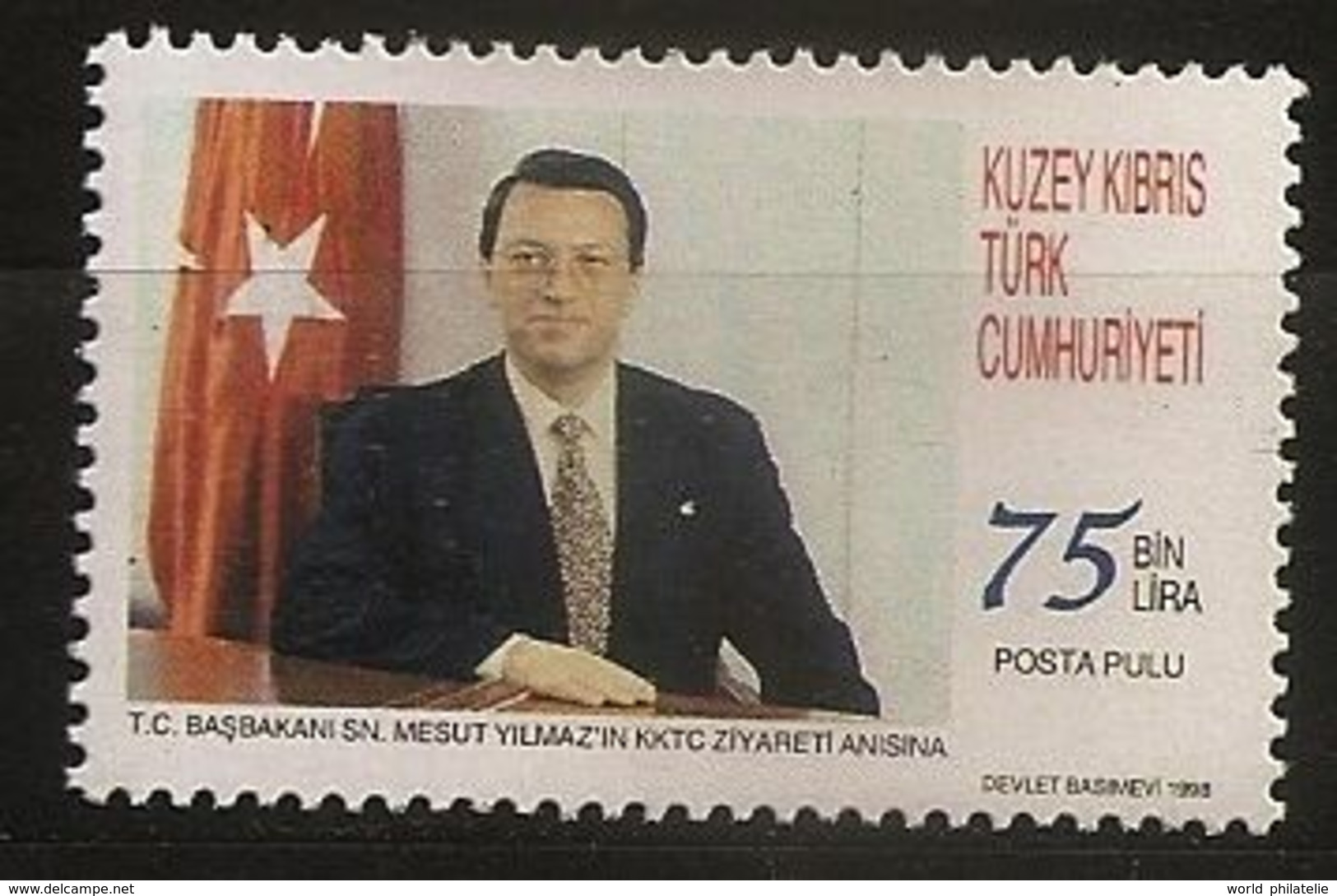 Turquie Chypre Turc RTCN 1998 N° 443 ** Premier Ministre, Politique, Mesut Yilmaz, Parti De La Mère Patrie Député Bureau - Autres & Non Classés