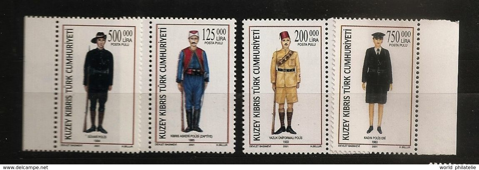 Turquie Chypre Turc RTCN 2001 N° 503 / 6 ** Uniforme, Police, Képi, Fusil, Chapeau, Costume, Sécurité, Ordre Public, Loi - Autres & Non Classés