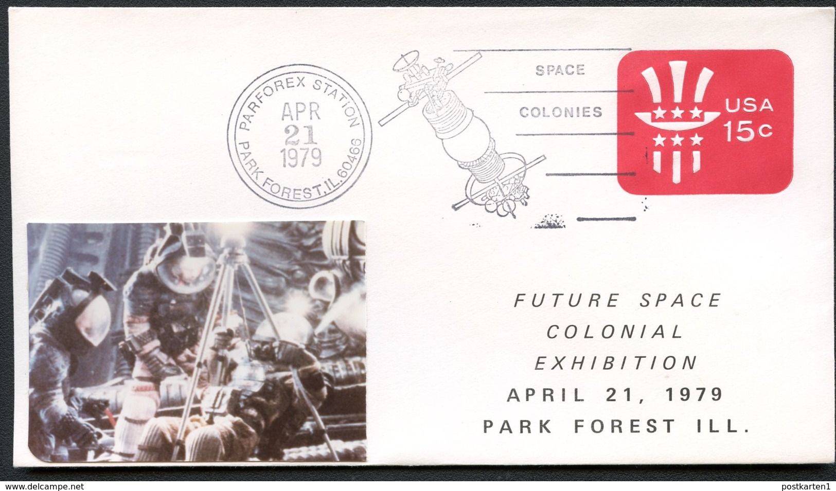 FUTURE SPACE COLONIAL EXHIBITION Park Forest IL 1979 USA U581 PSE Cover - North  America