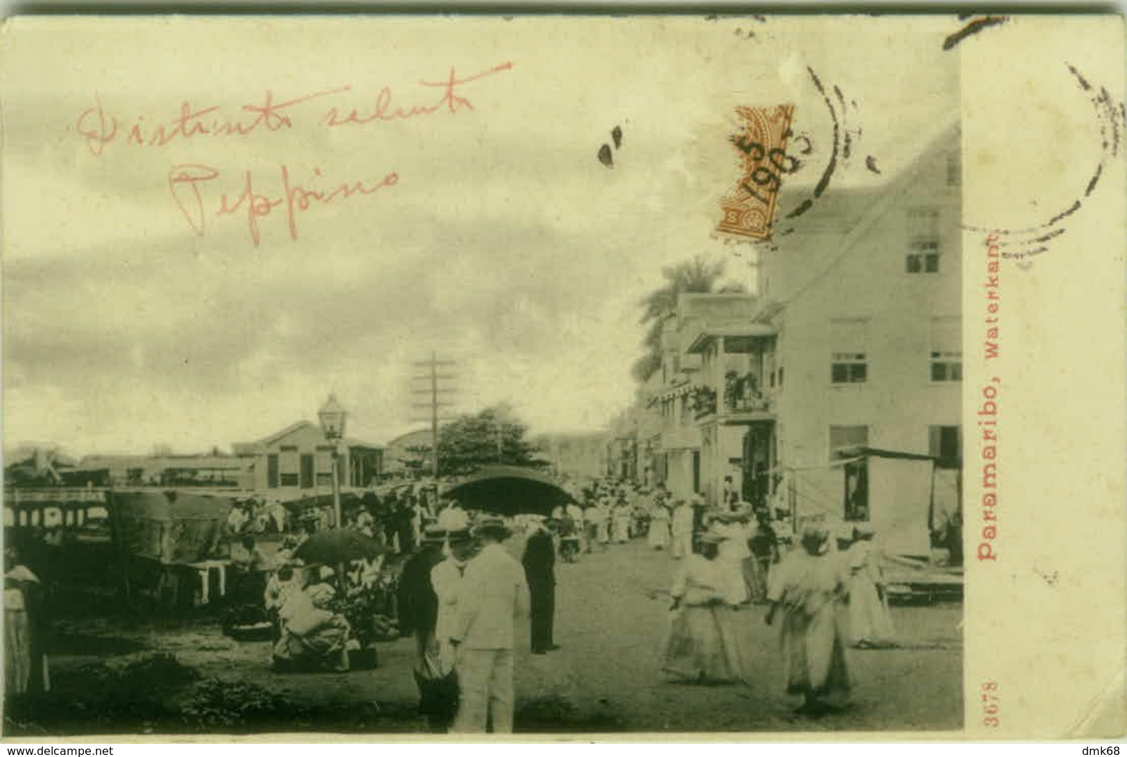 SURINAME - PARAMARIBO - WATERKANT - MAILED BY PRESIDENT ITALIAN SENATE G. PARATORE ( PALERMO ) 1900s (BG9713) - Surinam