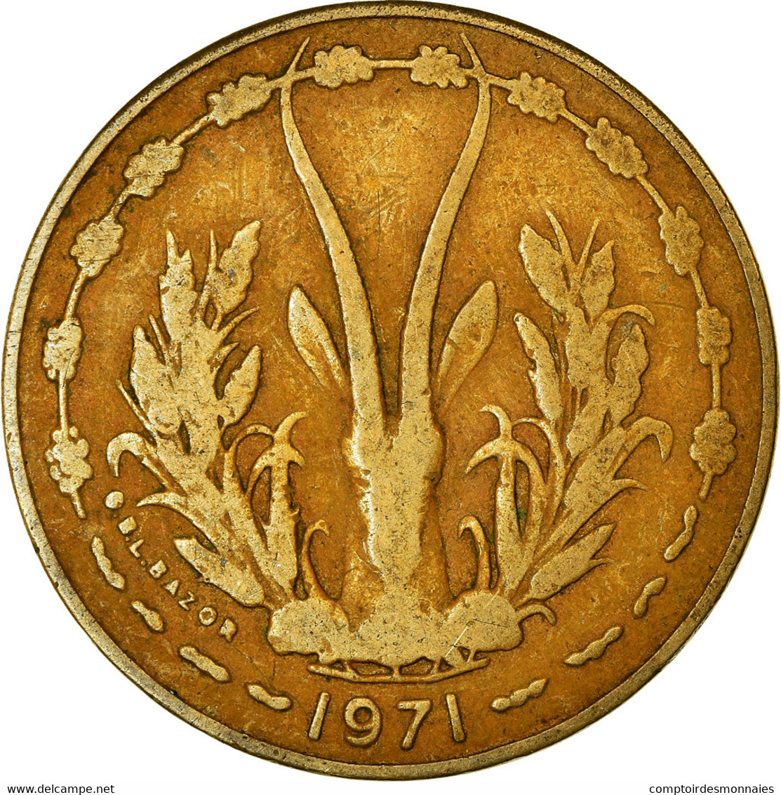 Monnaie, West African States, 10 Francs, 1971, TB, Aluminum-Nickel-Bronze, KM:1a - Ivory Coast