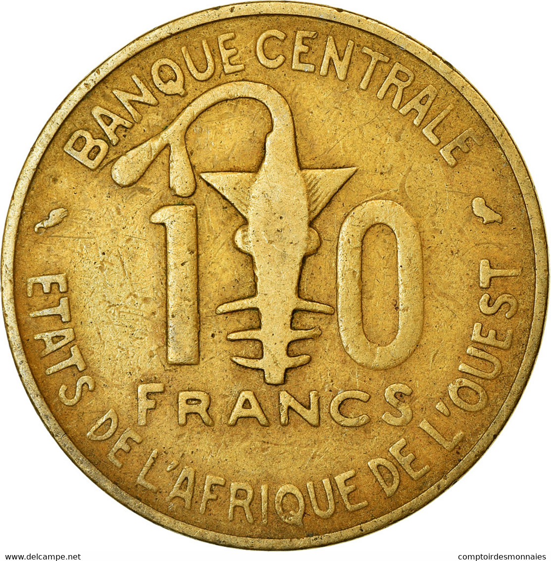 Monnaie, West African States, 10 Francs, 1971, TB, Aluminum-Nickel-Bronze, KM:1a - Ivory Coast