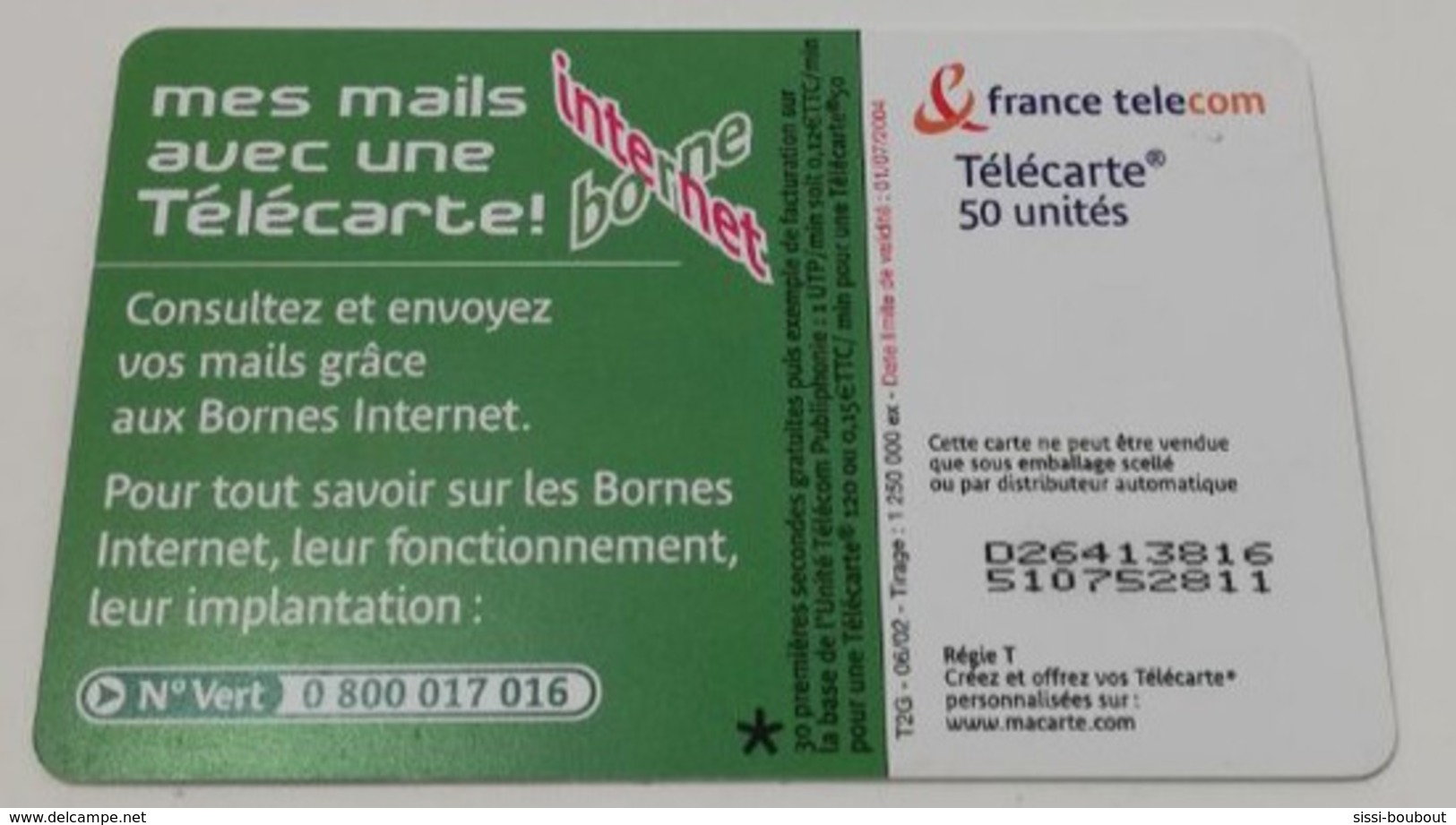 Télécarte - Borne INTERNET - Vos Mails Sur Internet - Operatori Telecom