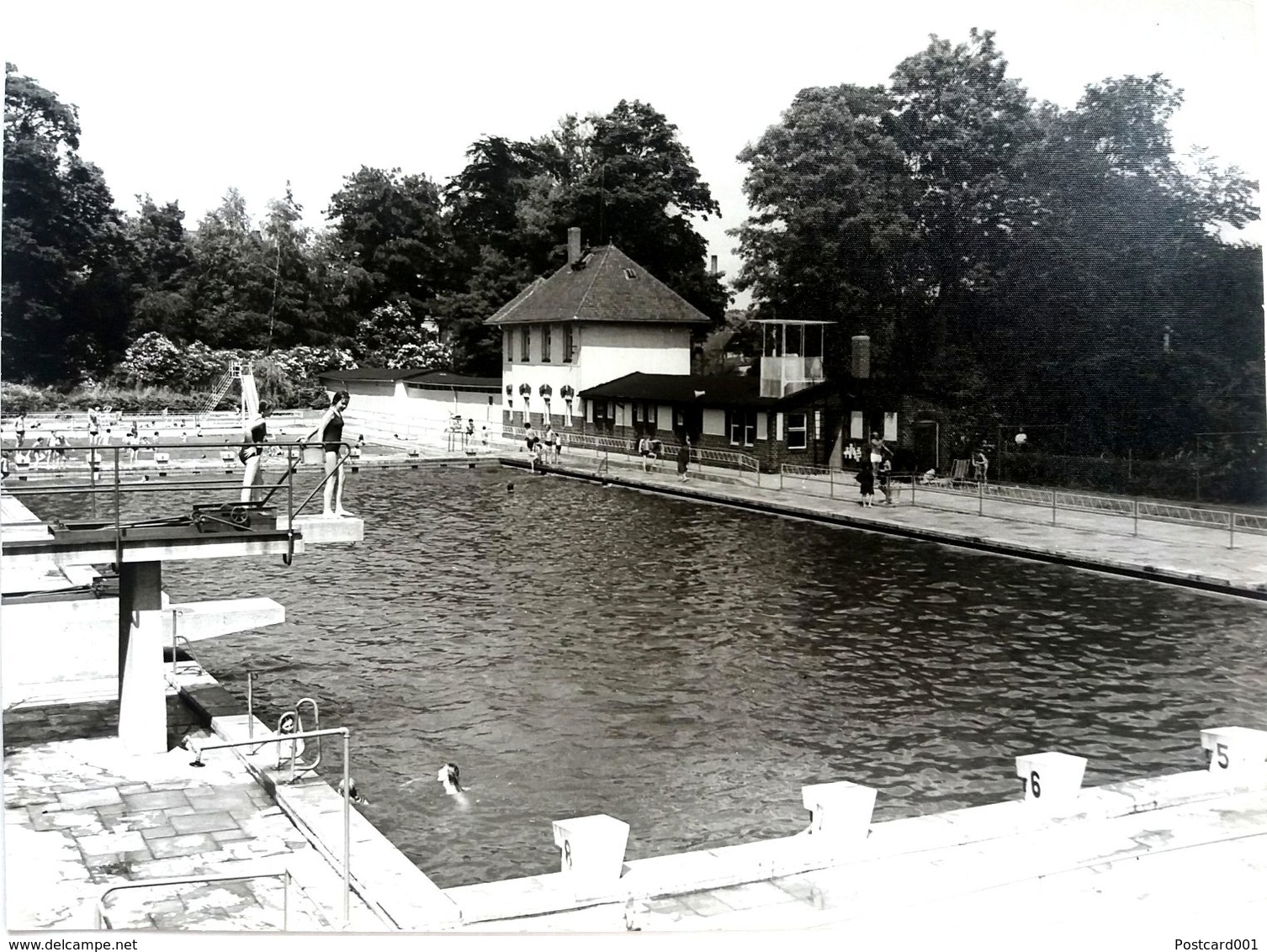 #20  Public Outdoor Pool In Oschatz - Saxony, GERMANY - Big Size Postcard 1970's - Oschatz