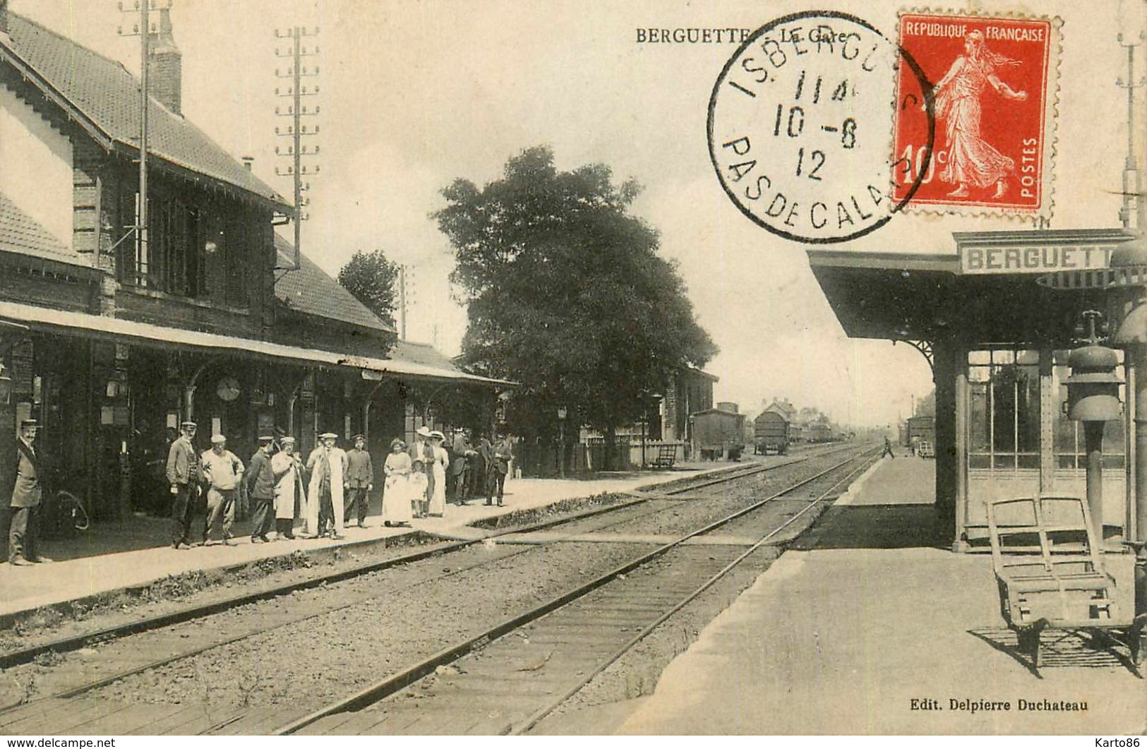 Berguette * Isbergues * La Gare * Ligne Chemin De Fer Pas De Calais - Isbergues