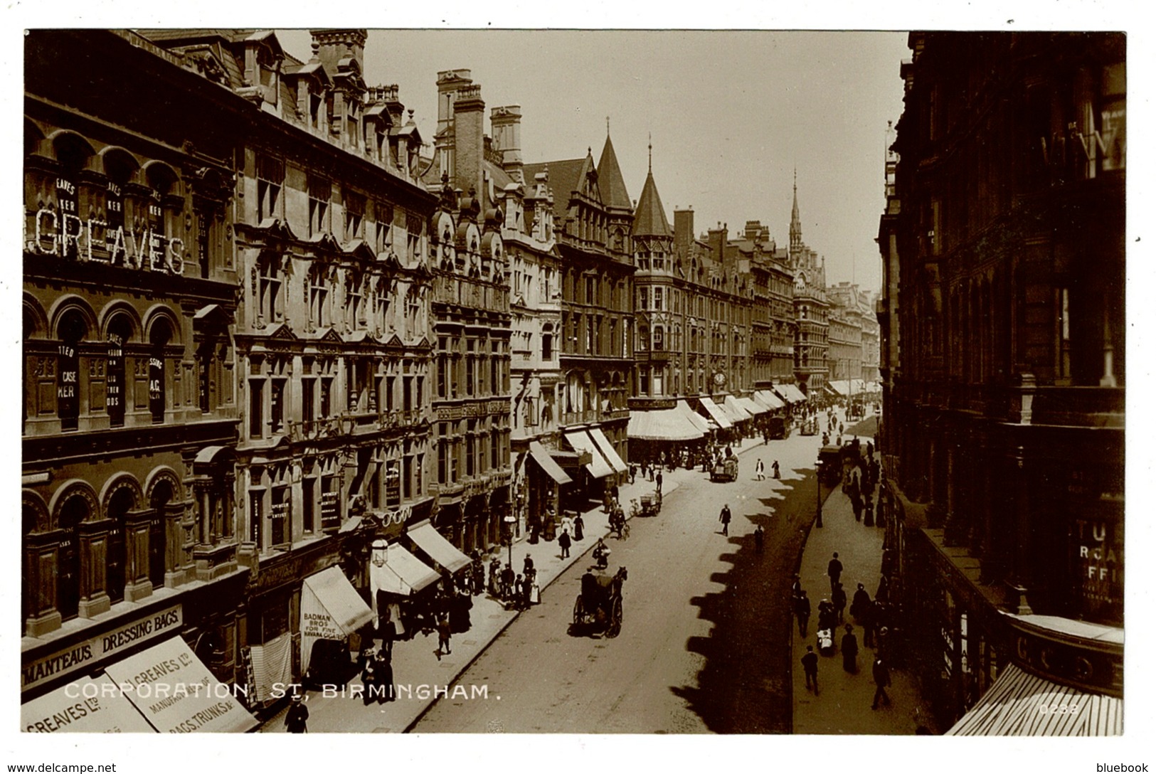 Ref 1395 - Early Real Photo Postcard - Corporation Street Birmingham - Warwickshire - Birmingham