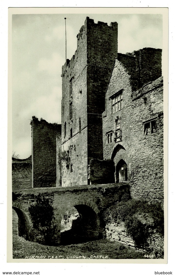 Ref 1395 - Real Photo Postcard - Norman Keep Ludlow Castle - Shropshire Salop - Shropshire