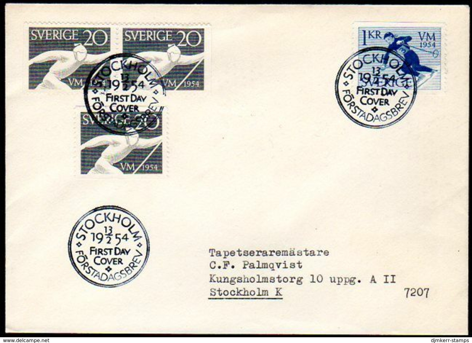 SWEDEN 1954 Nordic Ski Championship FDC.  Michel 388-89 - FDC