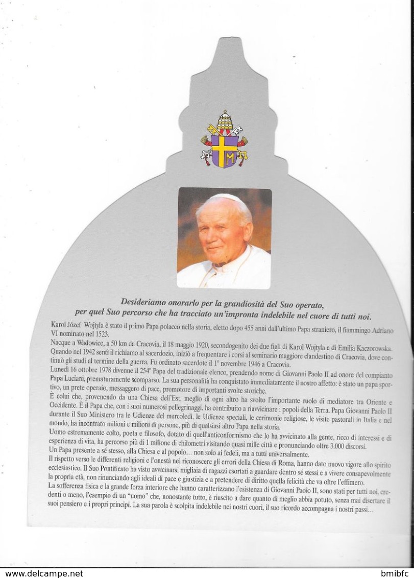 Superbe Document Cartonné à L'effigie De Jean-Paul II Né Karol Josef Wojtyla - Emission Du 12 Aprile 2005 - Lettres & Documents