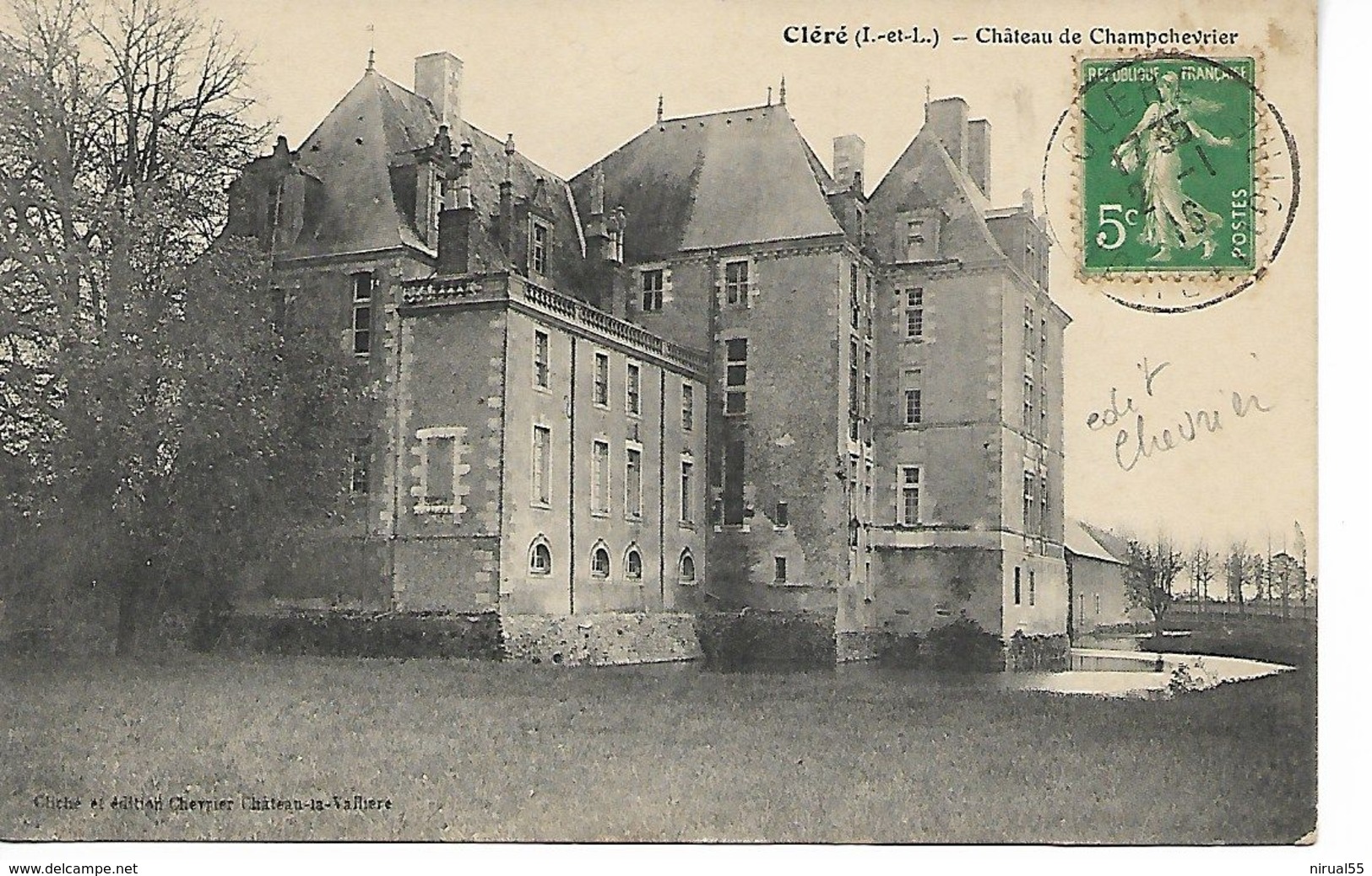 Indre Et Loire CLERE Chateau De Champchevrier Edt Chevrier.......G - Cléré-les-Pins