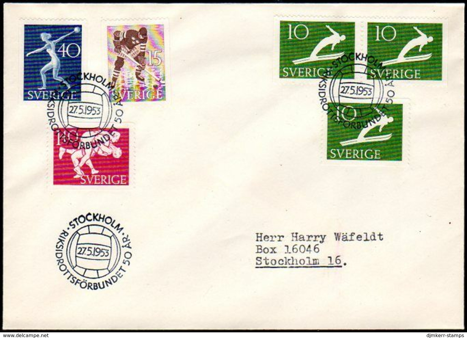 SWEDEN 1953 Sport Associations FDC.  Michel 379-82 - FDC