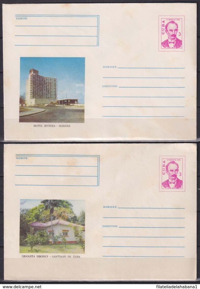 1975-EP-115 CUBA 1975 COMPLETE SET 10 POSTAL STATIONERY COVER COMPLETE YEAR. - Briefe U. Dokumente