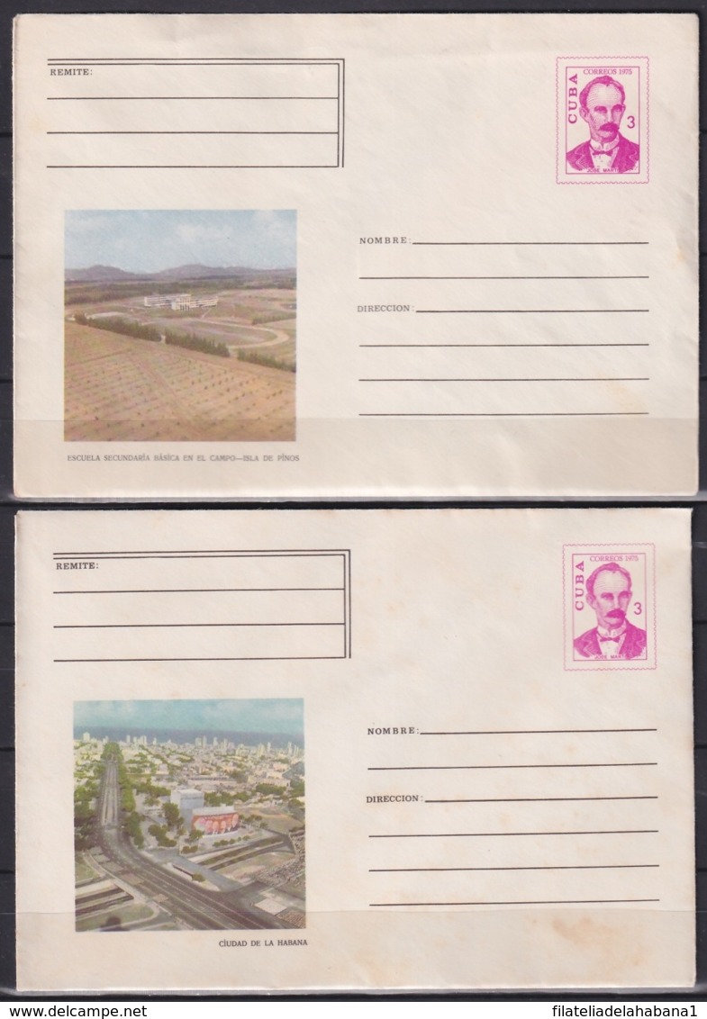 1975-EP-115 CUBA 1975 COMPLETE SET 10 POSTAL STATIONERY COVER COMPLETE YEAR. - Briefe U. Dokumente