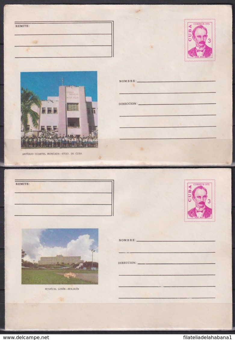 1975-EP-115 CUBA 1975 COMPLETE SET 10 POSTAL STATIONERY COVER COMPLETE YEAR. - Briefe U. Dokumente