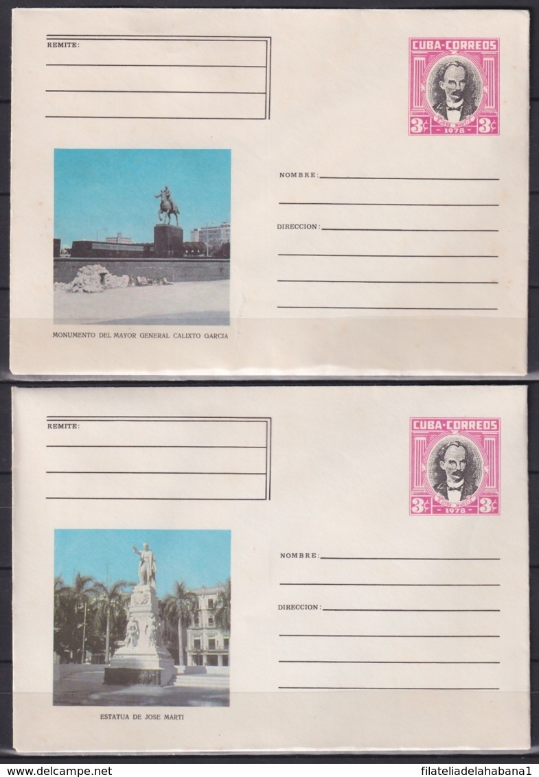 1978-EP-67 CUBA 1978 COMPLETE SET 5 POSTAL STATIONERY COVER COMPLETE YEAR. - Briefe U. Dokumente