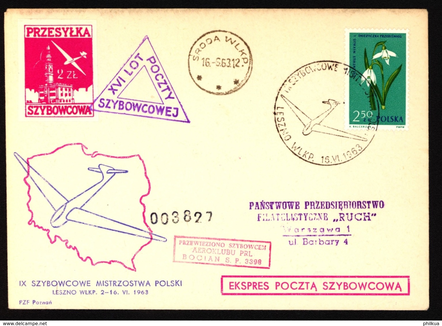 Polen 1963 Segelflug-Beleg Gemäss Scan - Planeurs