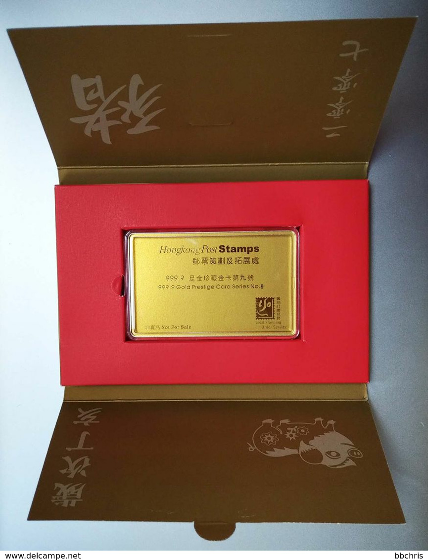 2007 Hong Kong 999.9 Gold Prestige Card Series No.9 Year Of The Pig - Postzegelboekjes