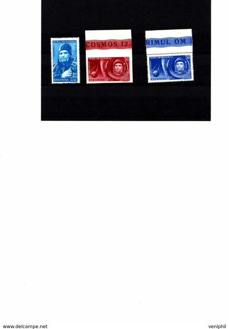 ROUMANIE -POSTE AERIENNE N° 141 A 143 NEUF SANS CHARNIERE -ANNEE 1961 - COTE :16 € - Unused Stamps