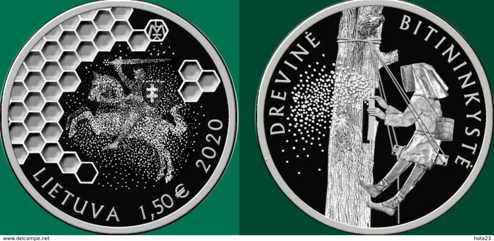 Lithuania Coin 1,5 EURO 2020 Tree Beekeeping Bees Honey CU/NI UNC - Lituanie