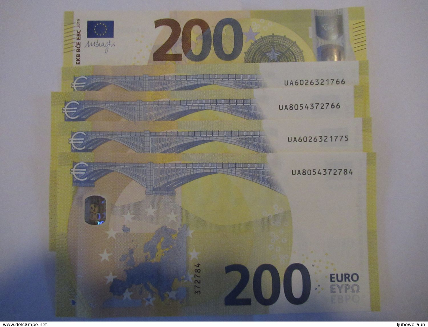 200 Euro-Schein Unc. Draghi UA , Preis Je Schein - 200 Euro