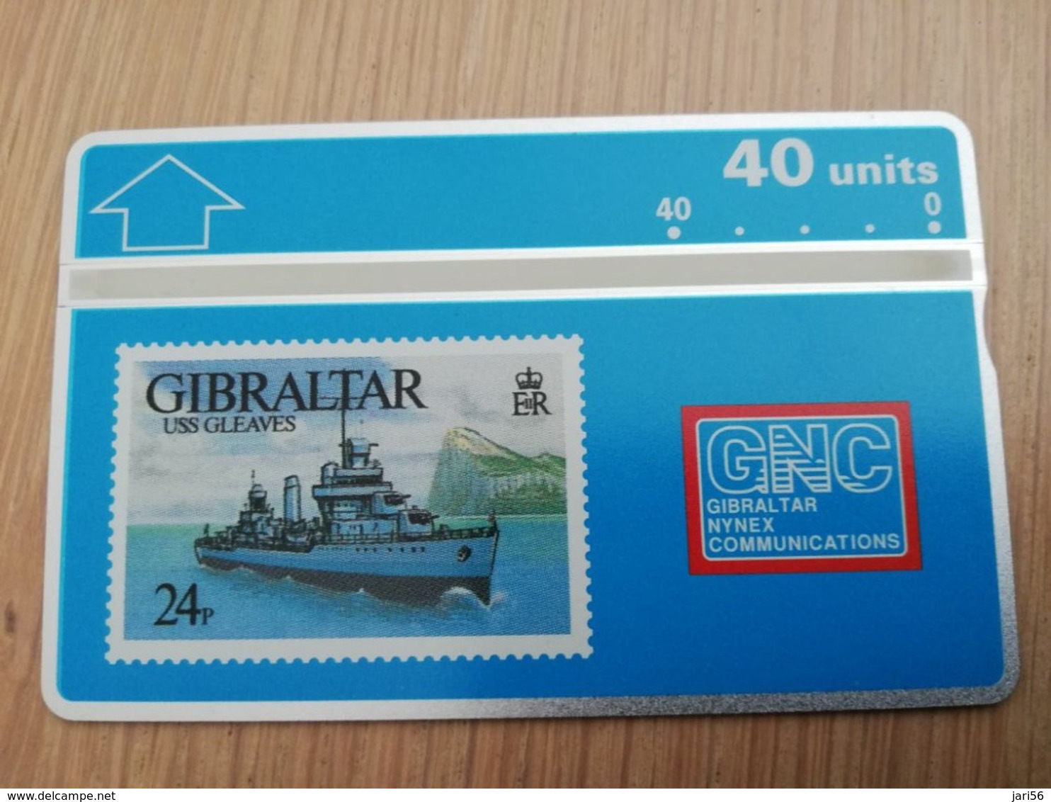 GIBRALTAR  LANDYS & GYR  40 UNITS MINT USS GLEAVES,STAMP ON CARD   **2991 ** - Gibraltar