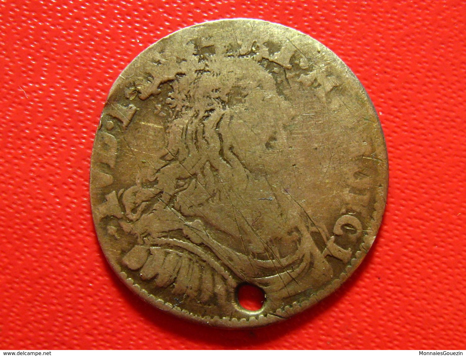 Monaco - 1/12 écu 1662 Louis Ier - Monnaie Trouée 4024 - 1505-1795 De Lucien Ier à Honoré III