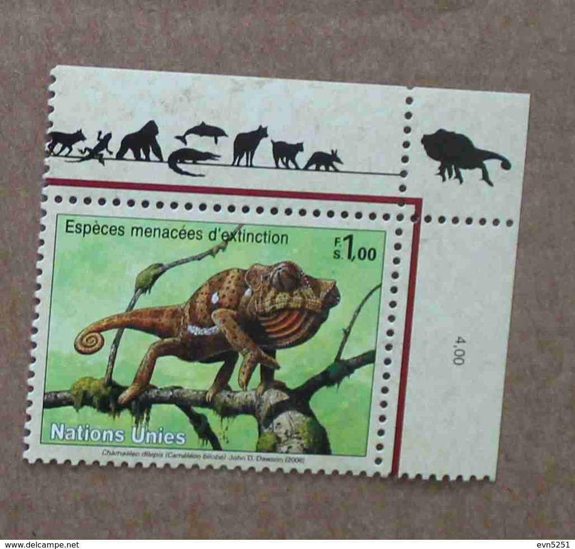 Ge06-01 : Nations-Unies (Genève) / Protection De La Nature - Caméléon Bilobé (Chamaeleo Dilepis) - Neufs