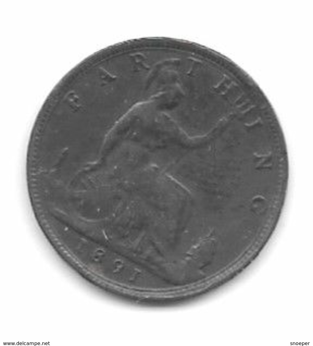 *great Britain 1 Farthing   1891    Km 753    Vf+ - B. 1 Farthing