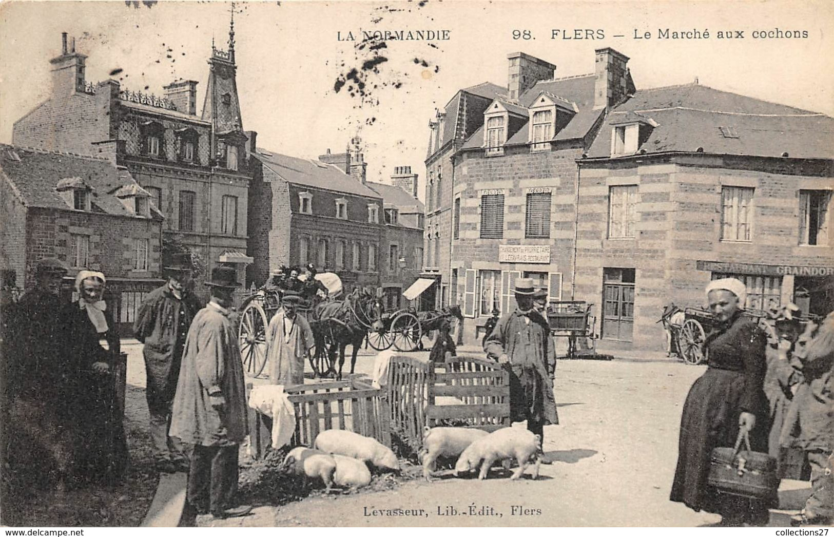 61-FLERS- LE MARCHE AUX COCHONS - Flers