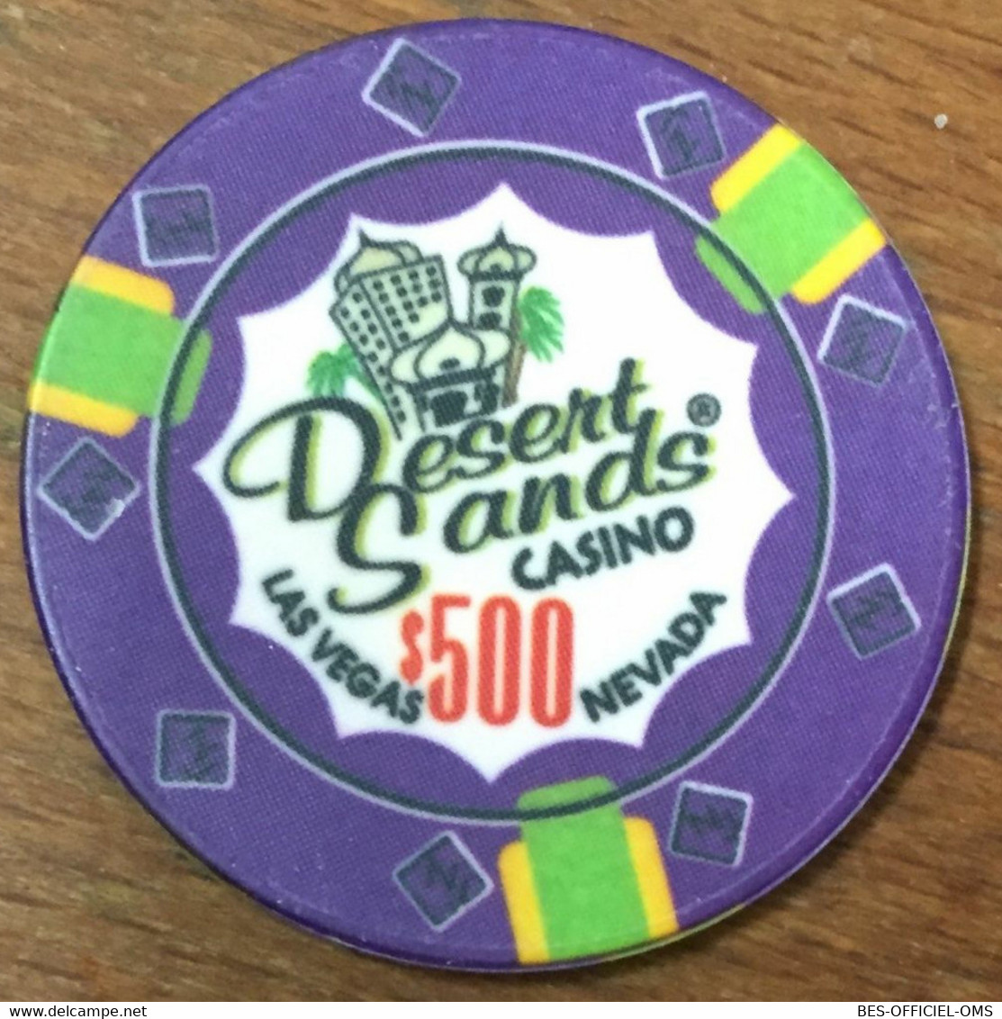 ÉTATS-UNIS USA NEVADA LAS VEGAS DESERT SANDS CASINO CHIP $500 JETON TOKENS COINS - Casino