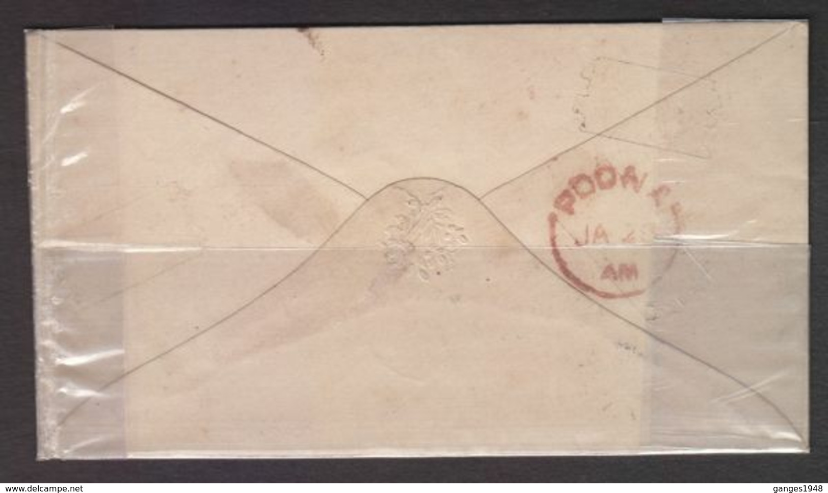 India 1867  QV  1A  Stamp On Cover  Bombay To  Poona  #  27086 D Indien Inde India - 1858-79 Kolonie Van De Kroon