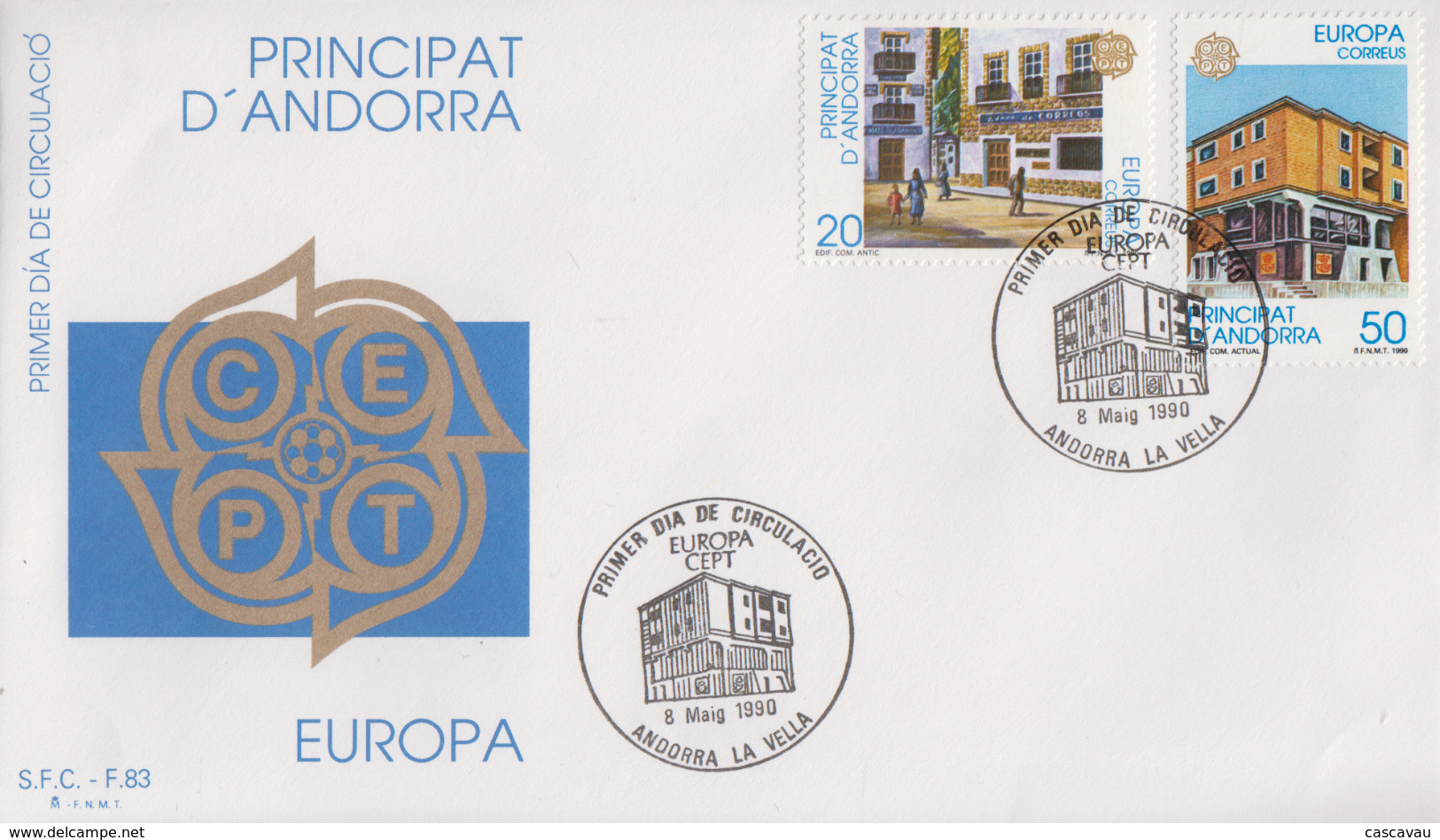 Enveloppe  FDC  1er  Jour   ANDORRE  ANDORRA    Paire    EUROPA    1990 - Sonstige & Ohne Zuordnung