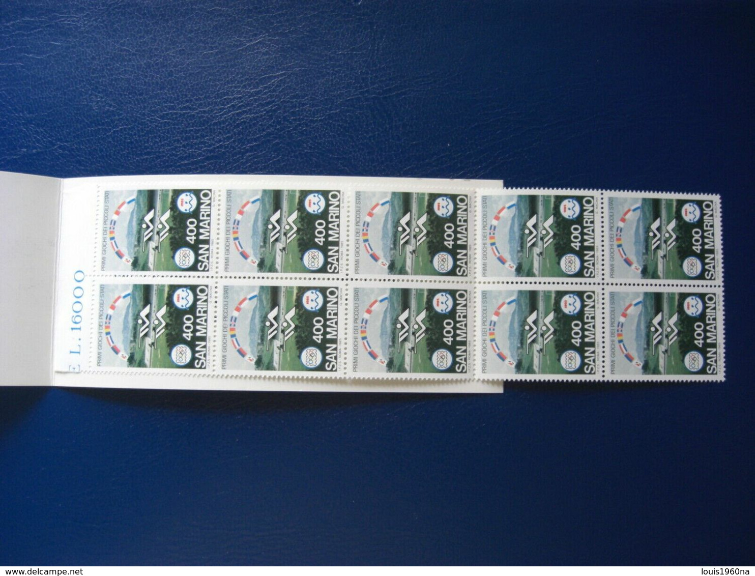 SAN MARINO 1985 PRIMI GIOCHI DEI PICCOLI STATI LIBRETTO 10 VAL. DA L. 400 MNH** - Postzegelboekjes