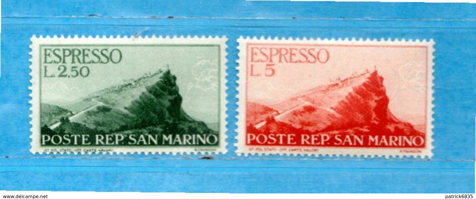 (Riz) San.MARINO**-1945 - ESPRESSO VEDUTA. Unif. E.11/E12. MNH. - Express Letter Stamps