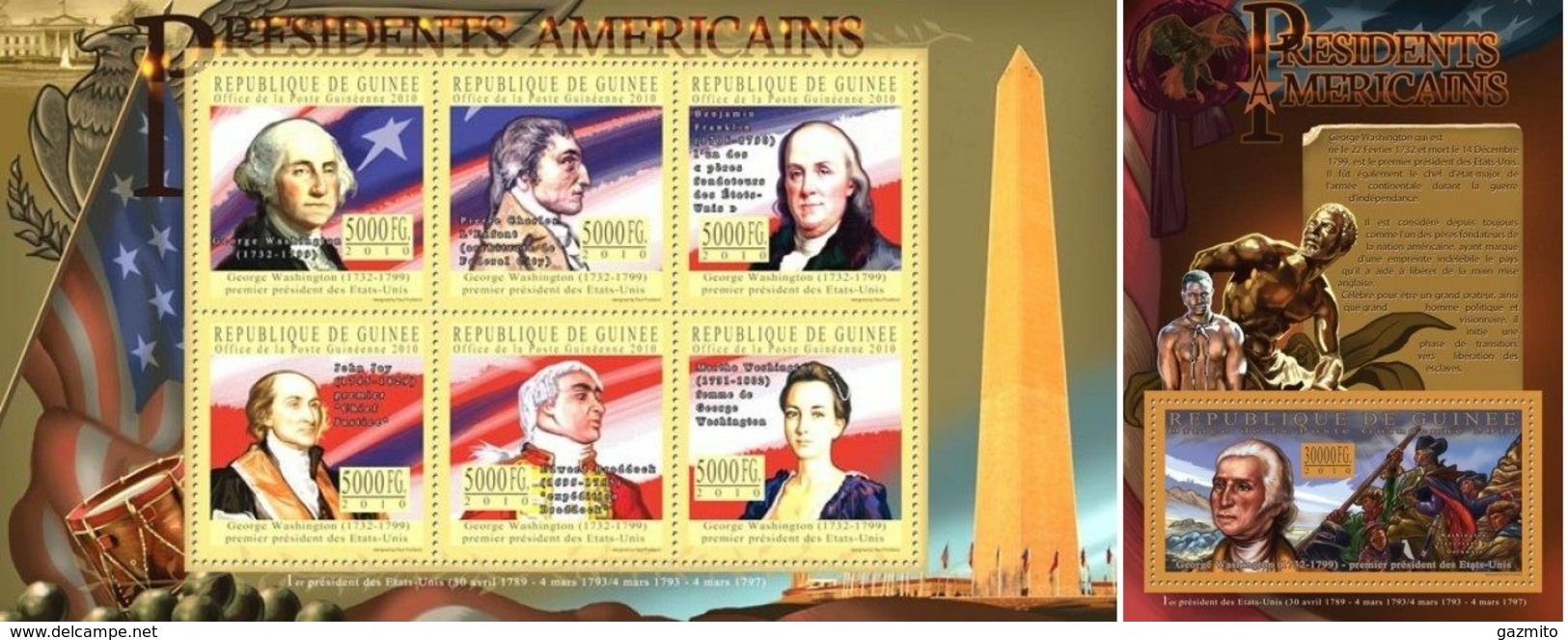 Guinea 2010, President USA, Washington, 6val In BF+BF - George Washington