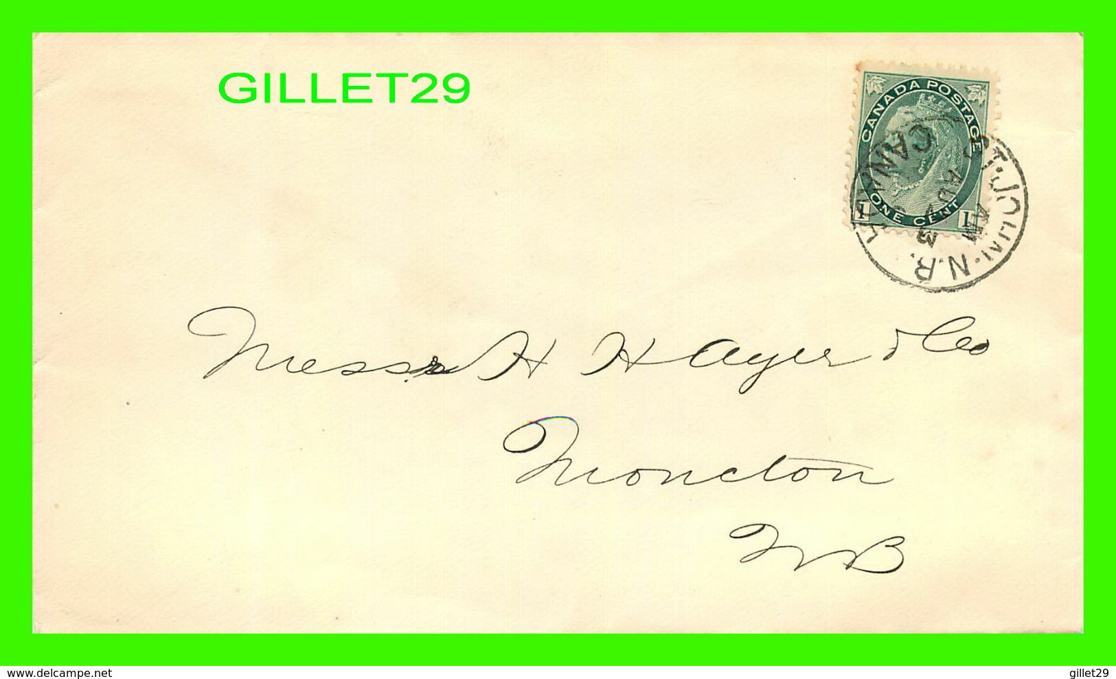 CANADA - ENTIERS POSTAUX 1899 - FROM ST JOHN, NB - VICTORIA STAMP ONE CENT -- - Andere & Zonder Classificatie