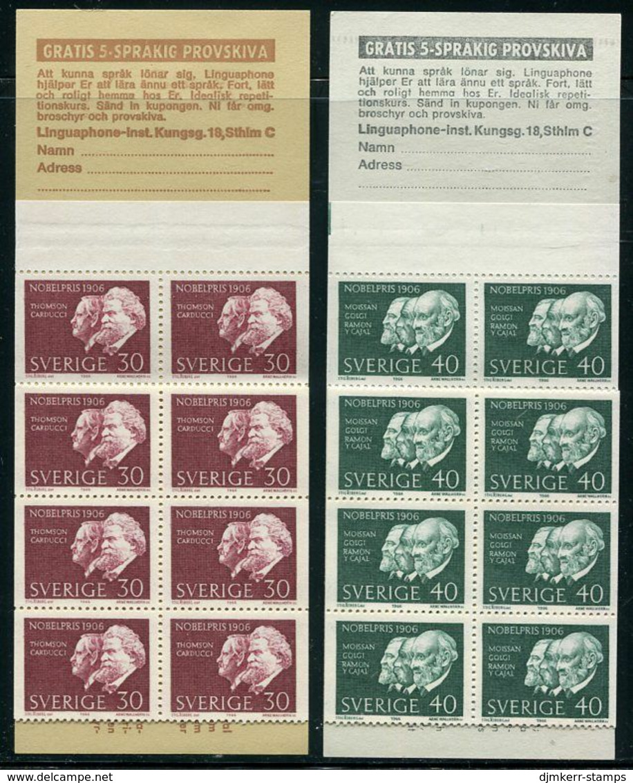 SWEDEN 1966 Nobel Laureates Of 1906 Booklets MNH / **.  Michel 566-67 MH - 1951-80