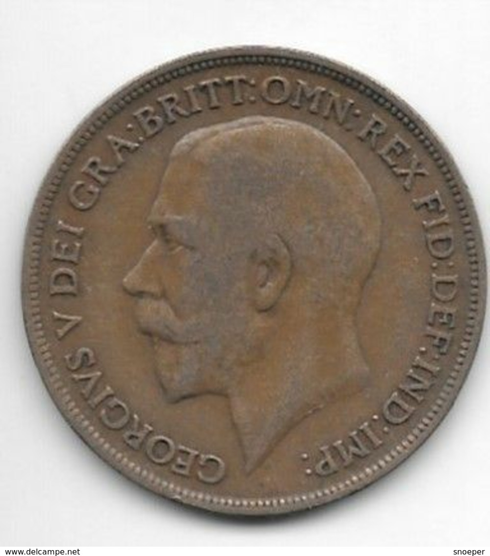 Great Britain 1 Penny 1916  Km 810 - D. 1 Penny