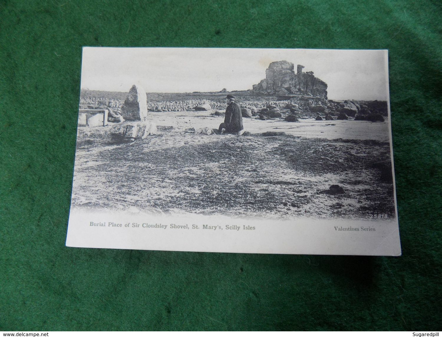 VINTAGE UK CORNWALL: SCILLY St Mary's Buriel Place Of Sir Cloudsley Shovel B&w Valentine - Scilly Isles