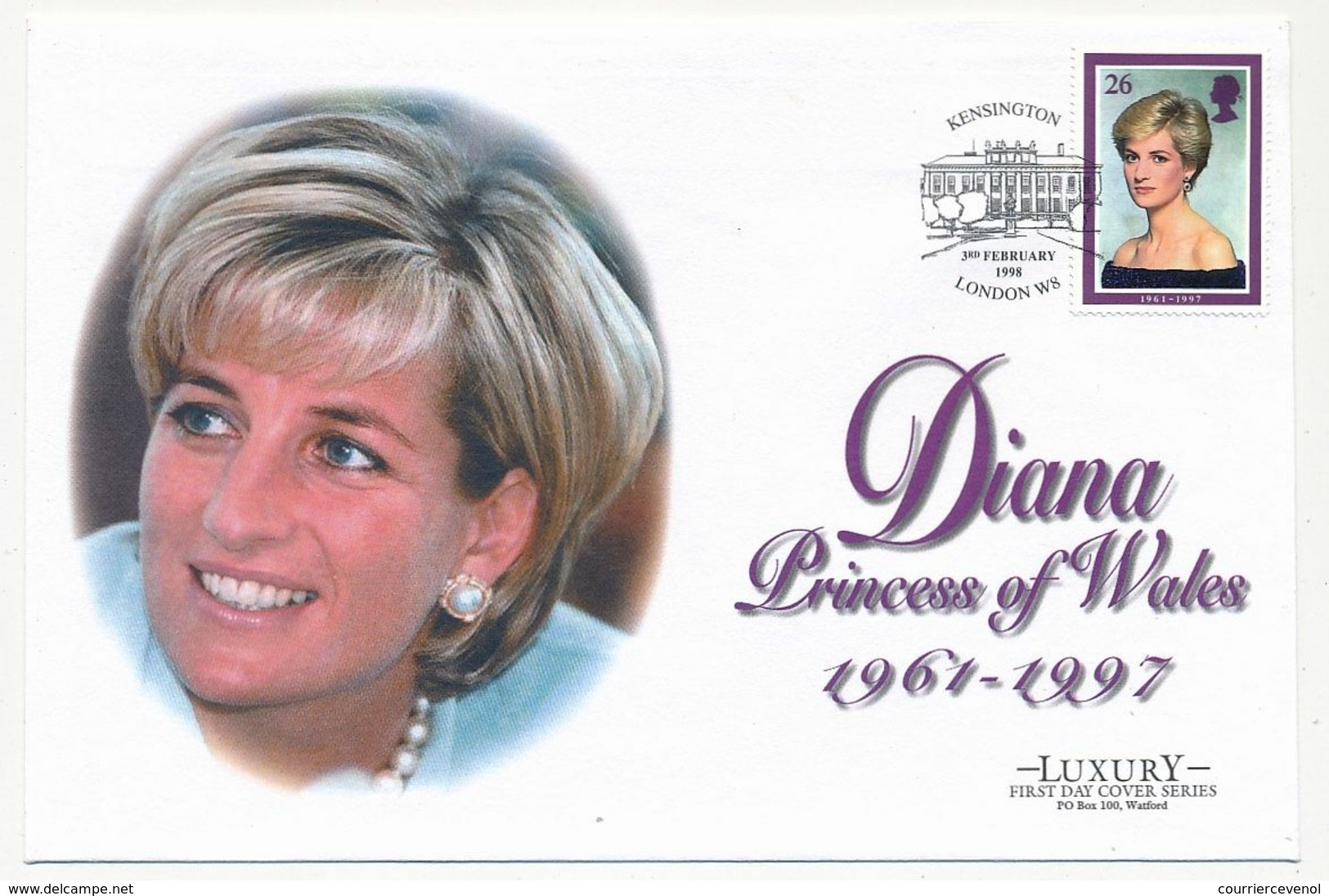 GRANDE BRETAGNE => 5 FDC "DIANA Princess Of Wales" - KENSINGTON LONDON 8 - 3 RD Feb. 1998 - 1991-2000 Decimal Issues