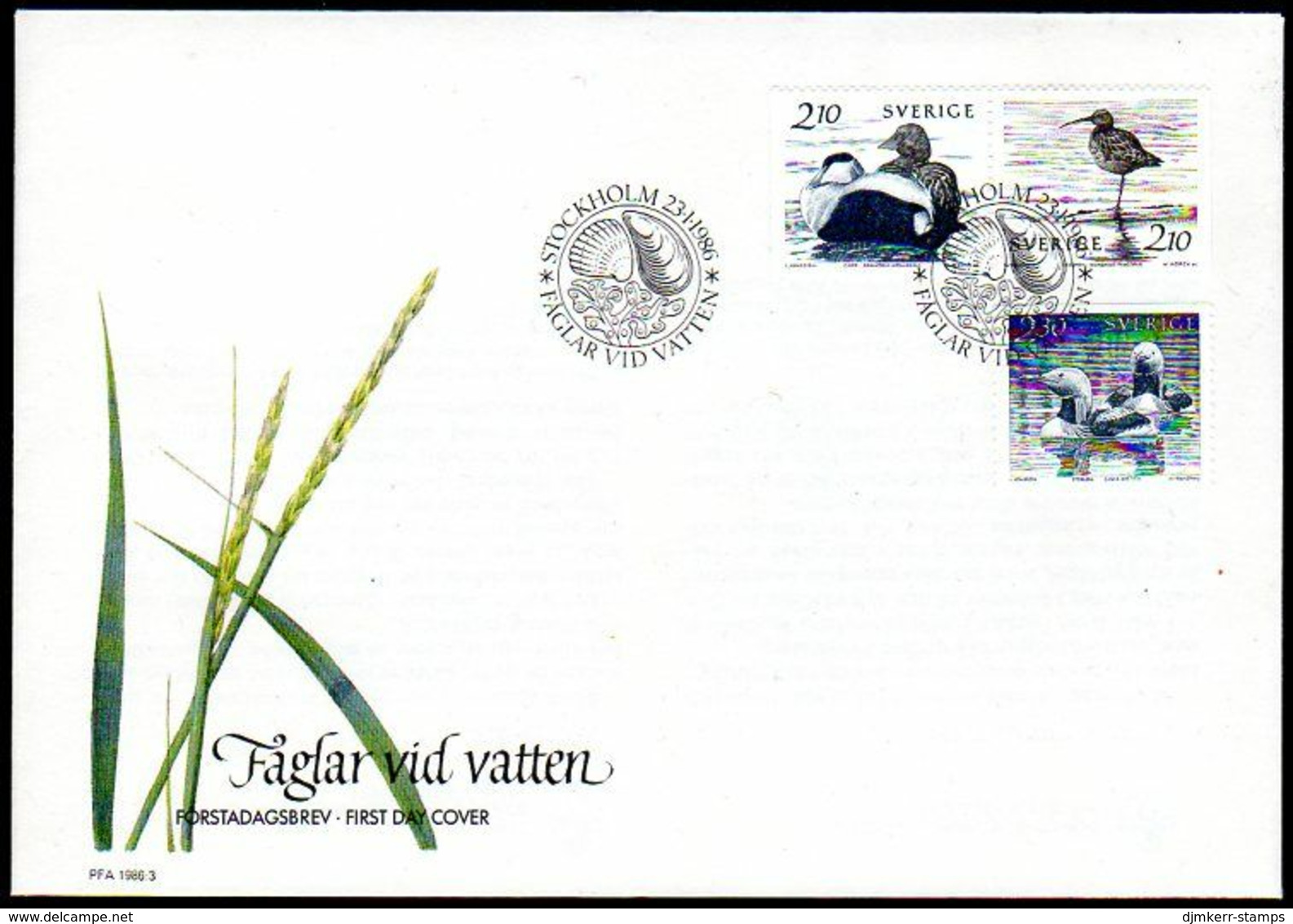 SWEDEN 1986 Waterfowl  FDC. Michel 1376-78 - FDC