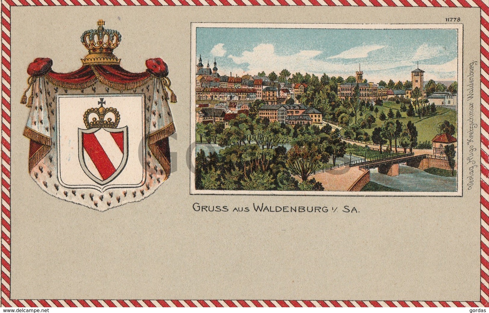 Germany - Gruss Aus Waldenburg - Saxony - Heraldry - Litho - Embossed - Waldenburg (Sachsen)