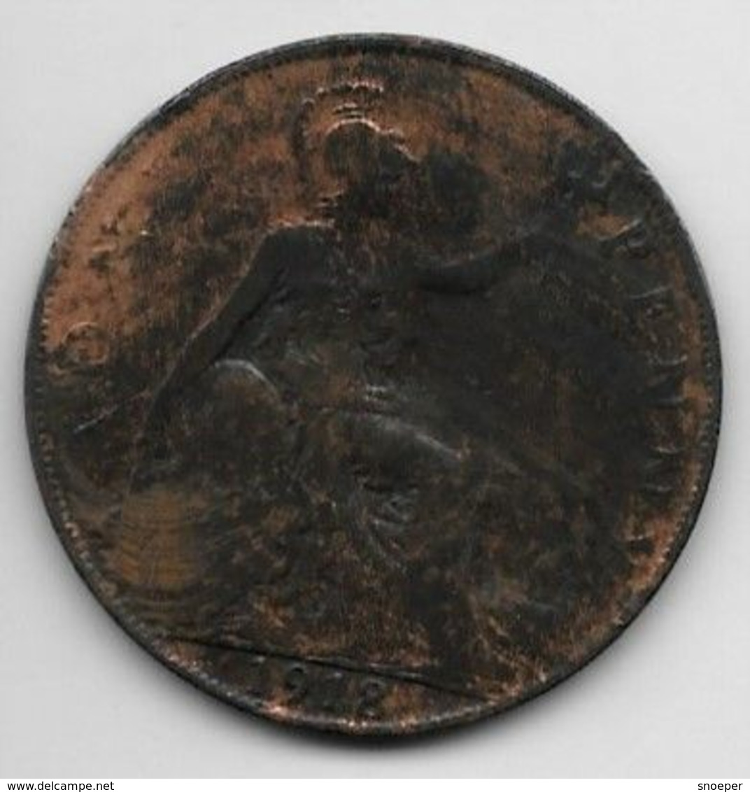 Great Britain 1 Penny 1918 H  Km 810 Fr+ - D. 1 Penny