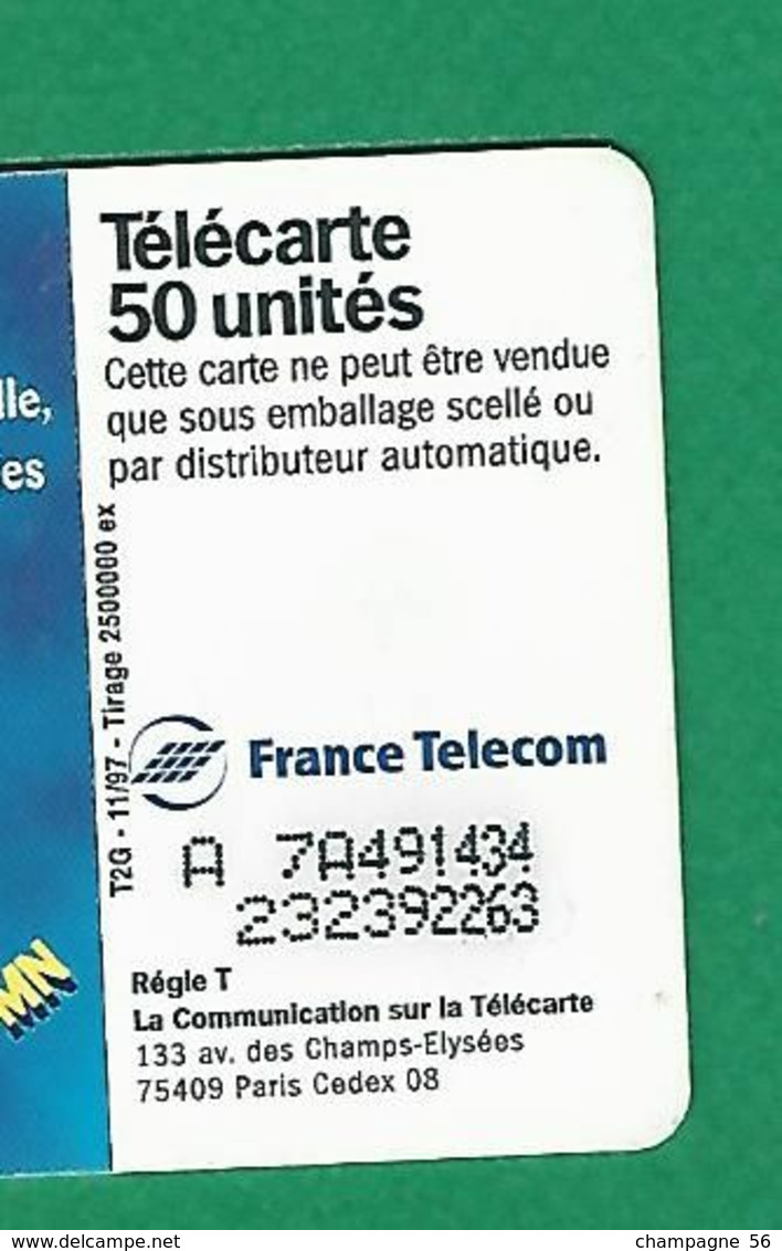 VARIÉTÉS FRANCE 97 F804  50 / 11 / 97 SO3 LE 36-15 EMPLOI   50 UNITES UTILISÉE - Errors And Oddities