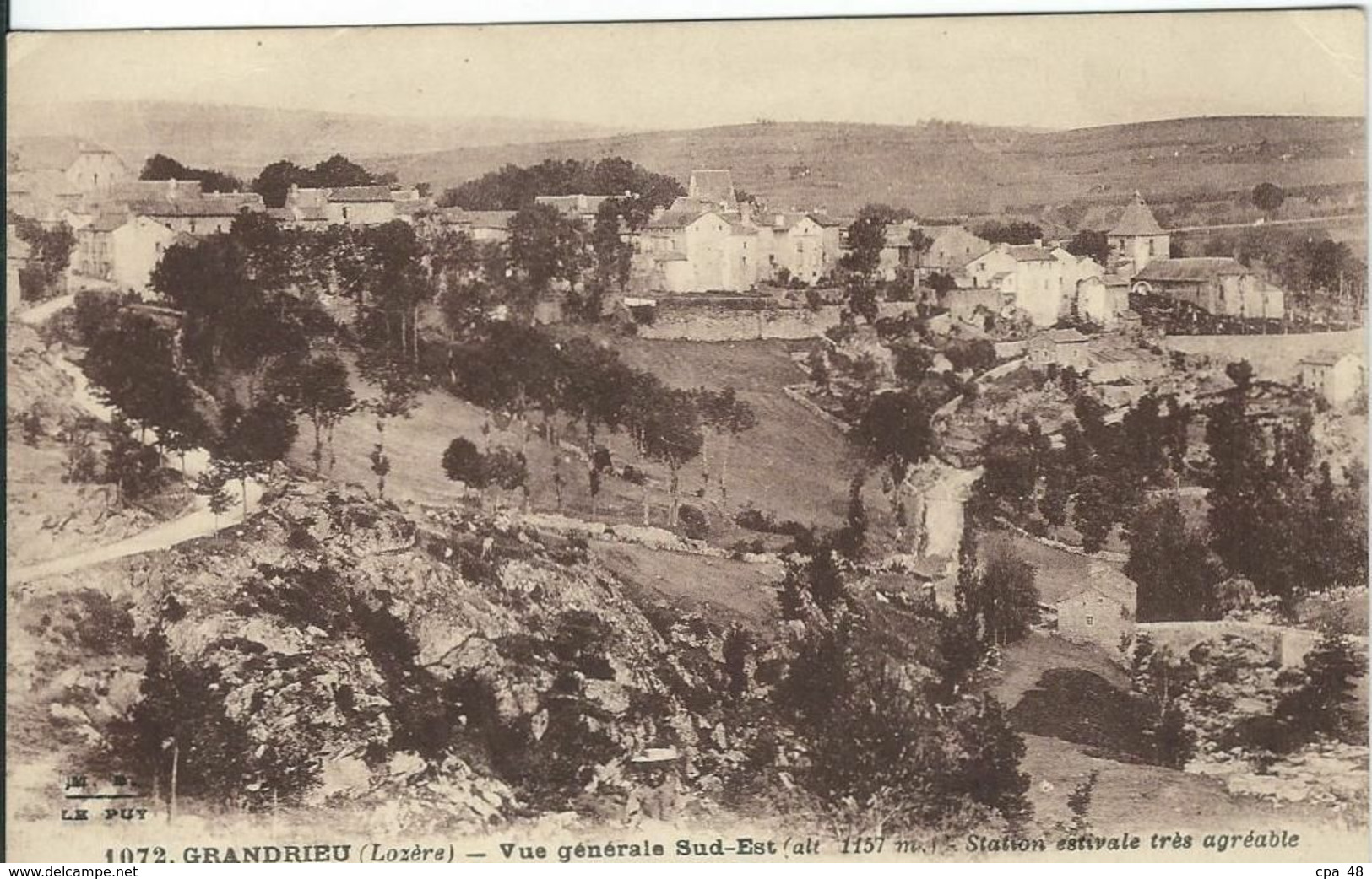 LOZERE : Grandrieu, Vue Générale Sud-Est - Gandrieux Saint Amans