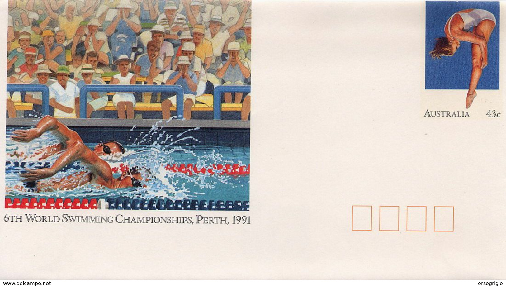 AUSTRALIA - Intero Postale - WORLD SWIMMING CHAMPIONSHIPS 1991 - Plongeon