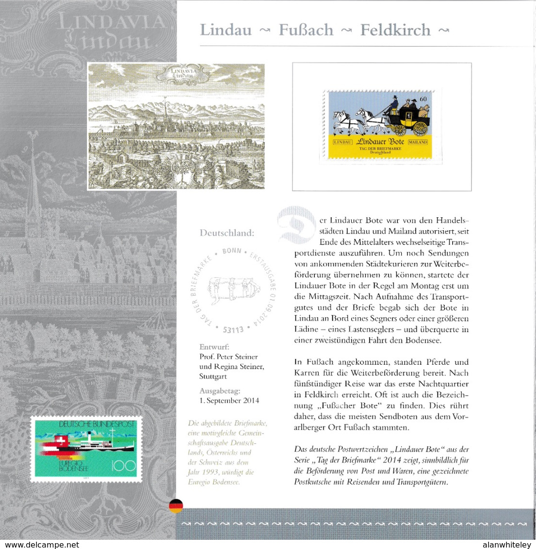 GERMANY/AUSTRIA/SWITZERLAND/LIECHTENSTEIN 2014 Lindau Messenger Service: Souvenir Folder UM/MNH - Cartas & Documentos
